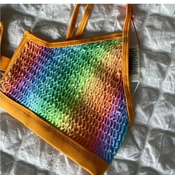 Heat Swimwear Colorful Rainbow Mesh Bikini Top - Picture 2 of 6